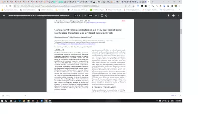 Cardiac arrhythmias detection in an ECG beat signal using fast fourier transform and artificial neural network